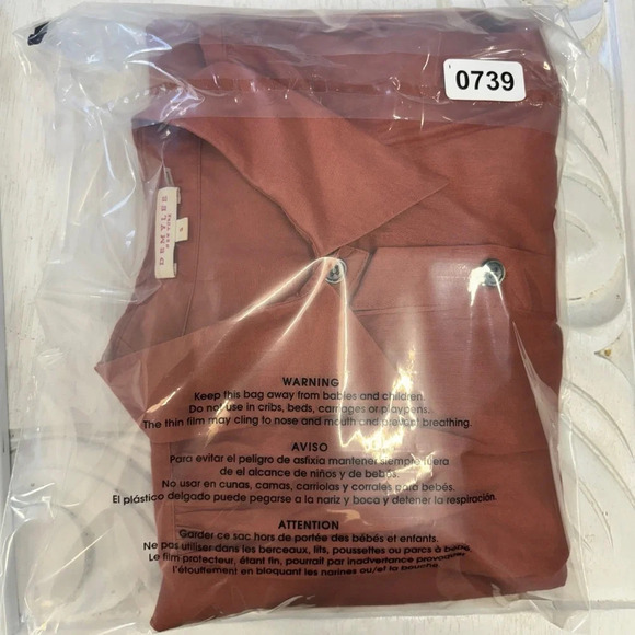 Demylee Button Down Shirt Orange Cotton S Long Sleeve - Picture 6 of 6